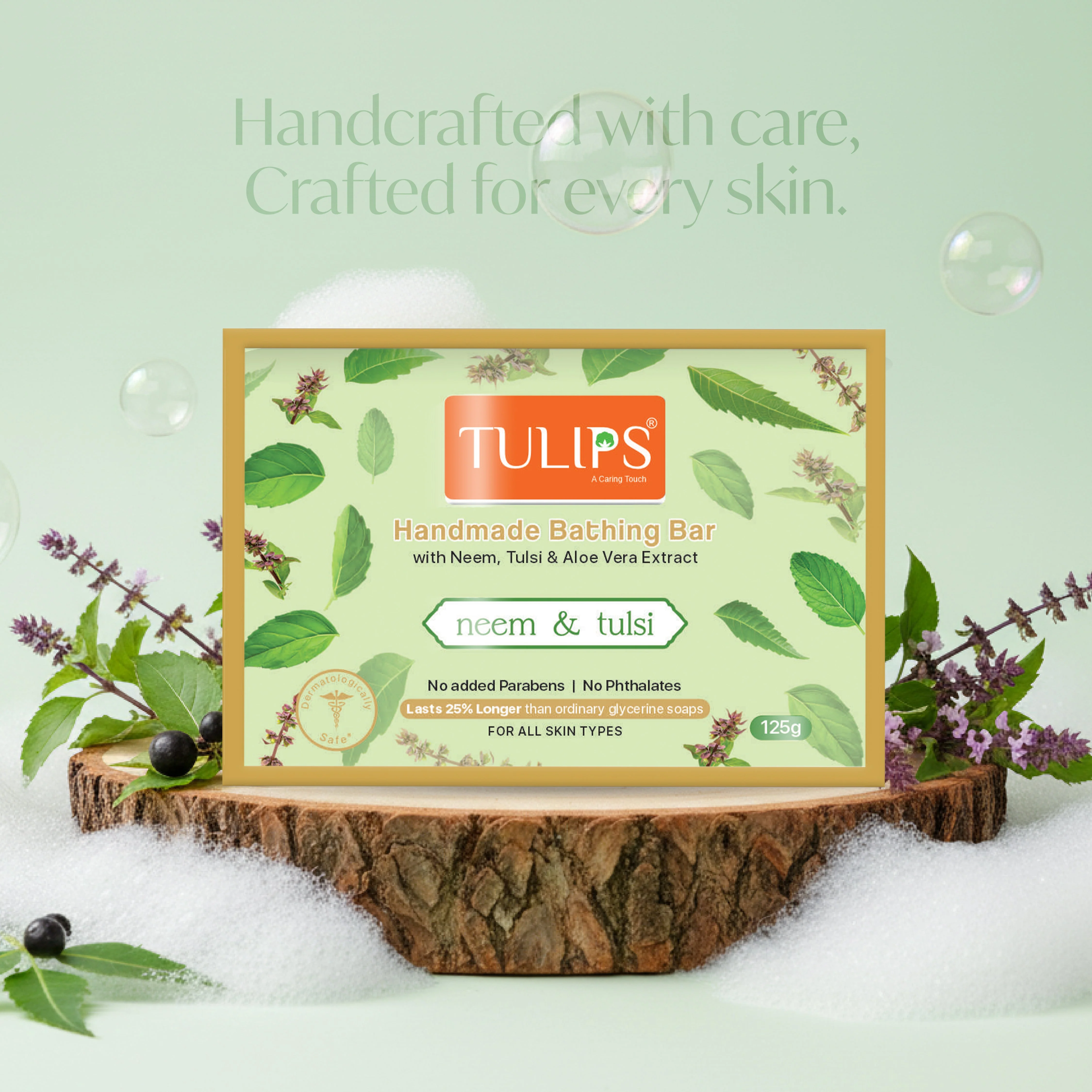 Handmade Bathing Bar - Neem & Tulsi (125 G) - Image 6