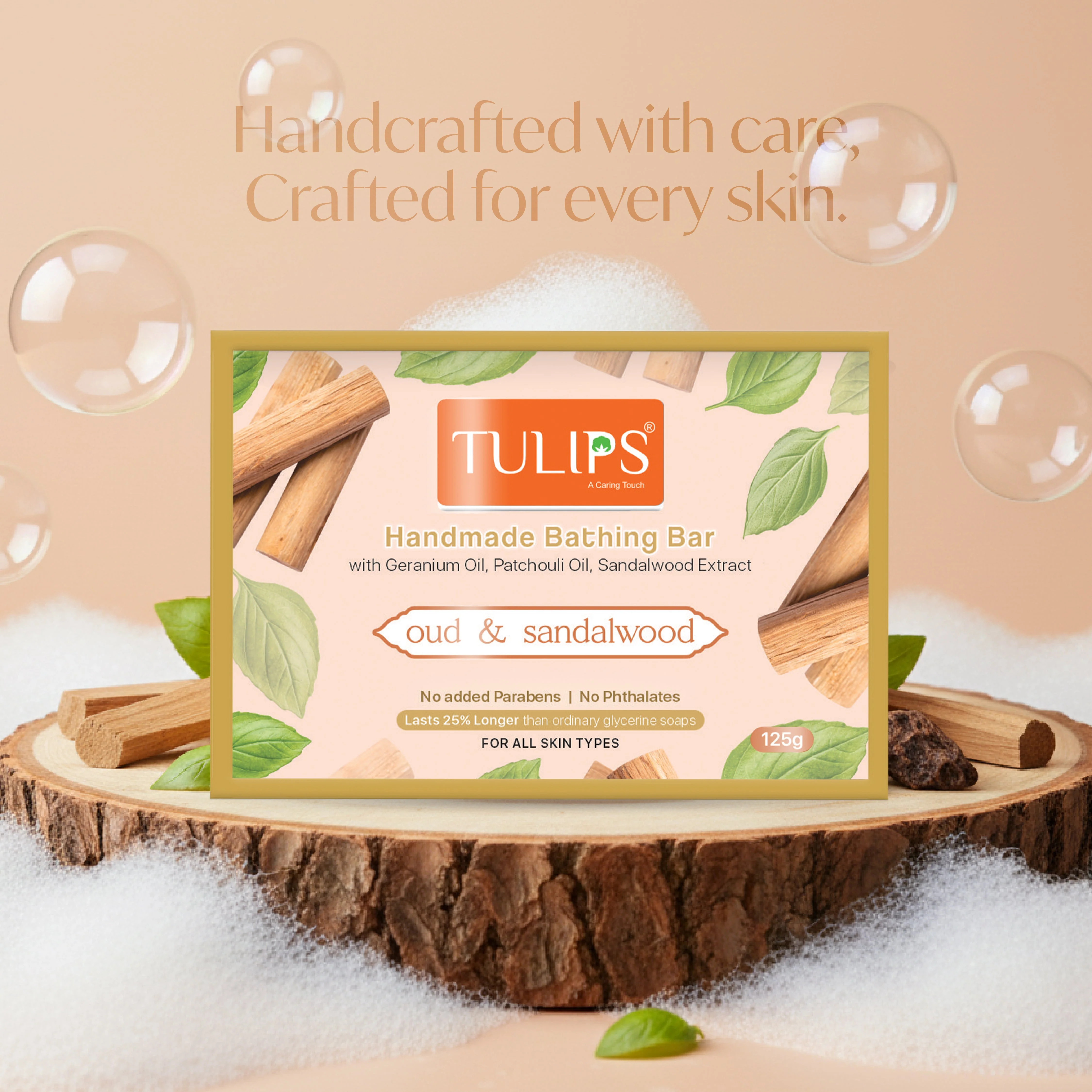 Oud & Sandalwood (125 G) - Handmade Bathing Bar - Image 7