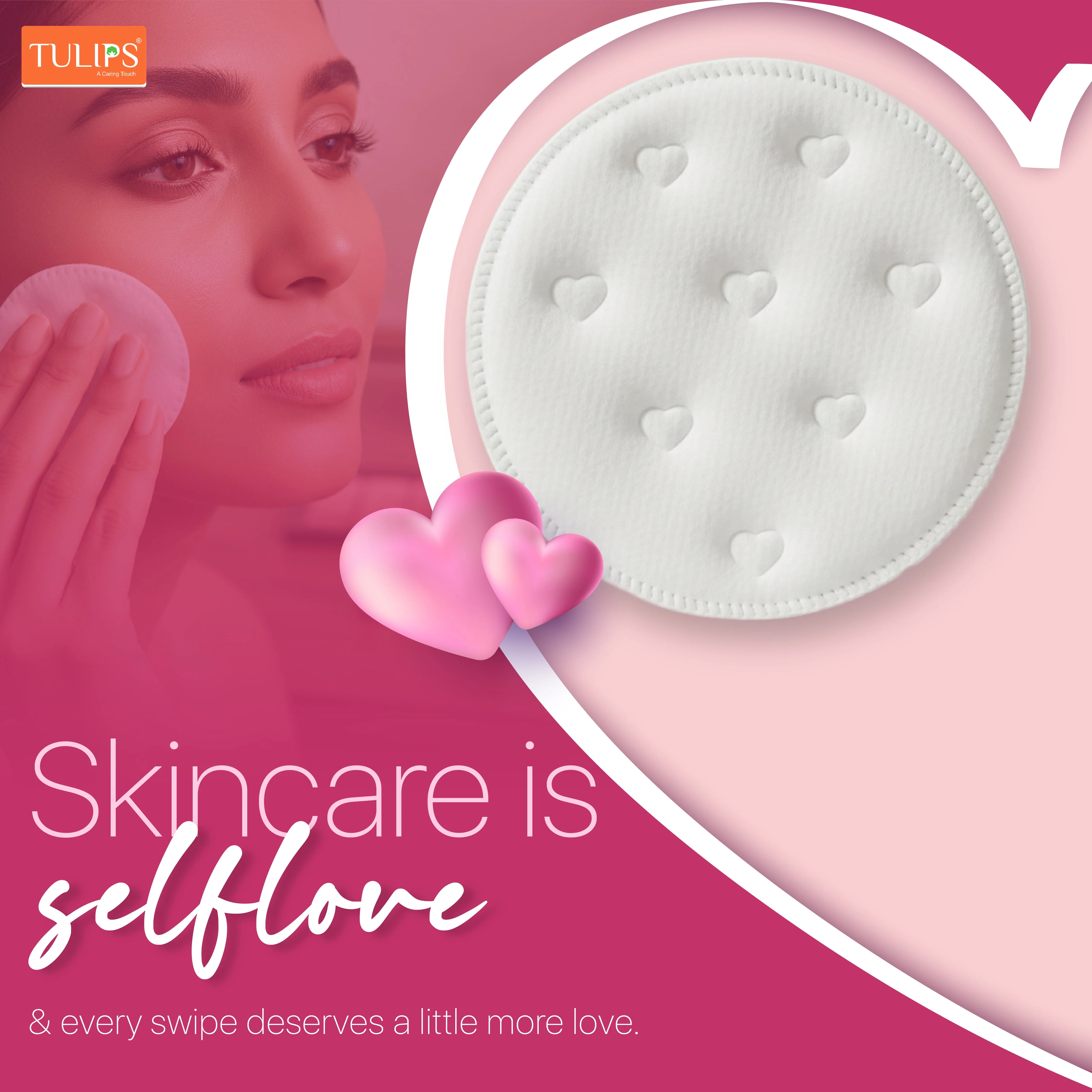 Heart Embossed Cotton Pads (50s in a Ziplock Bag) - Image 4