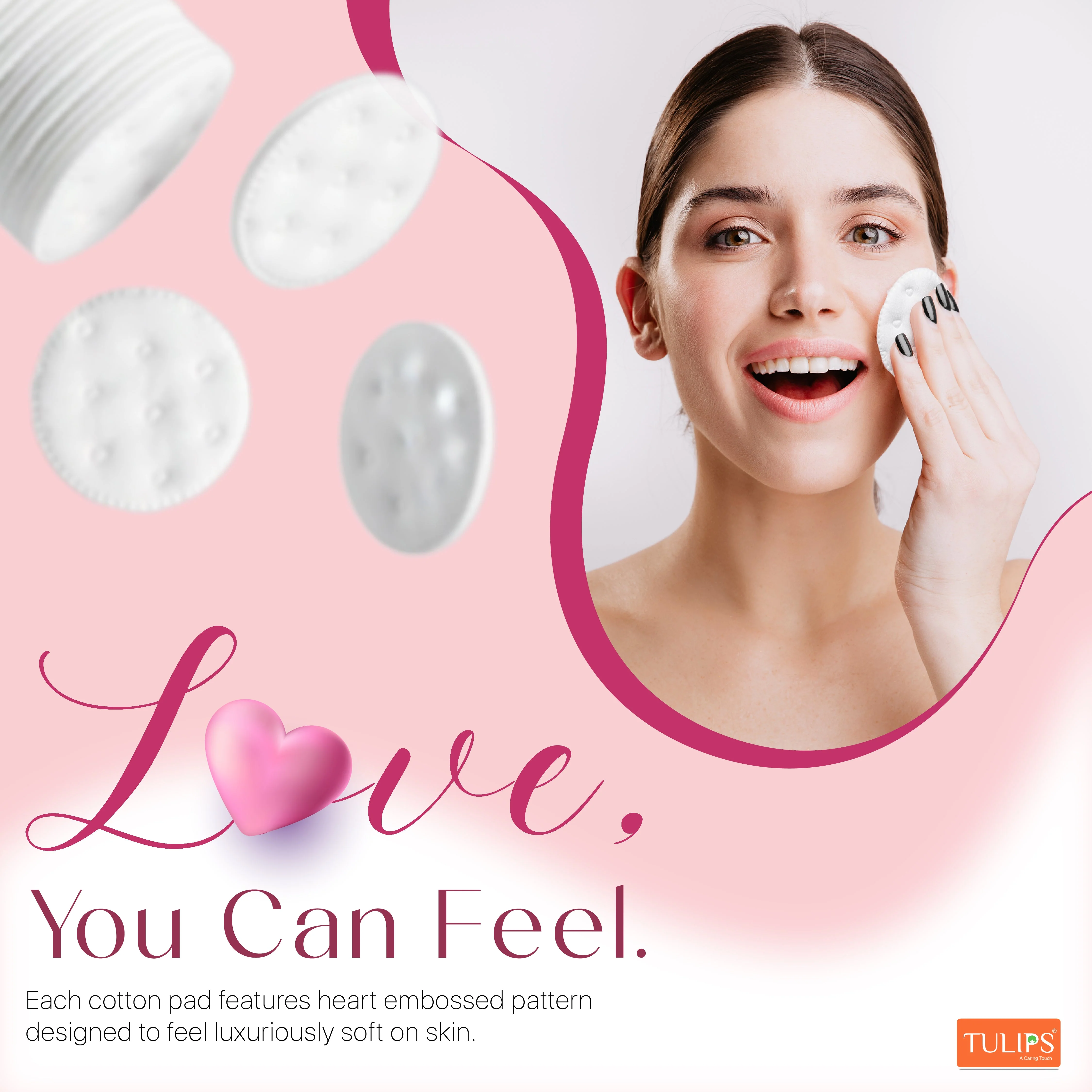 Heart Embossed Cotton Pads (50s in a Ziplock Bag) - Image 5