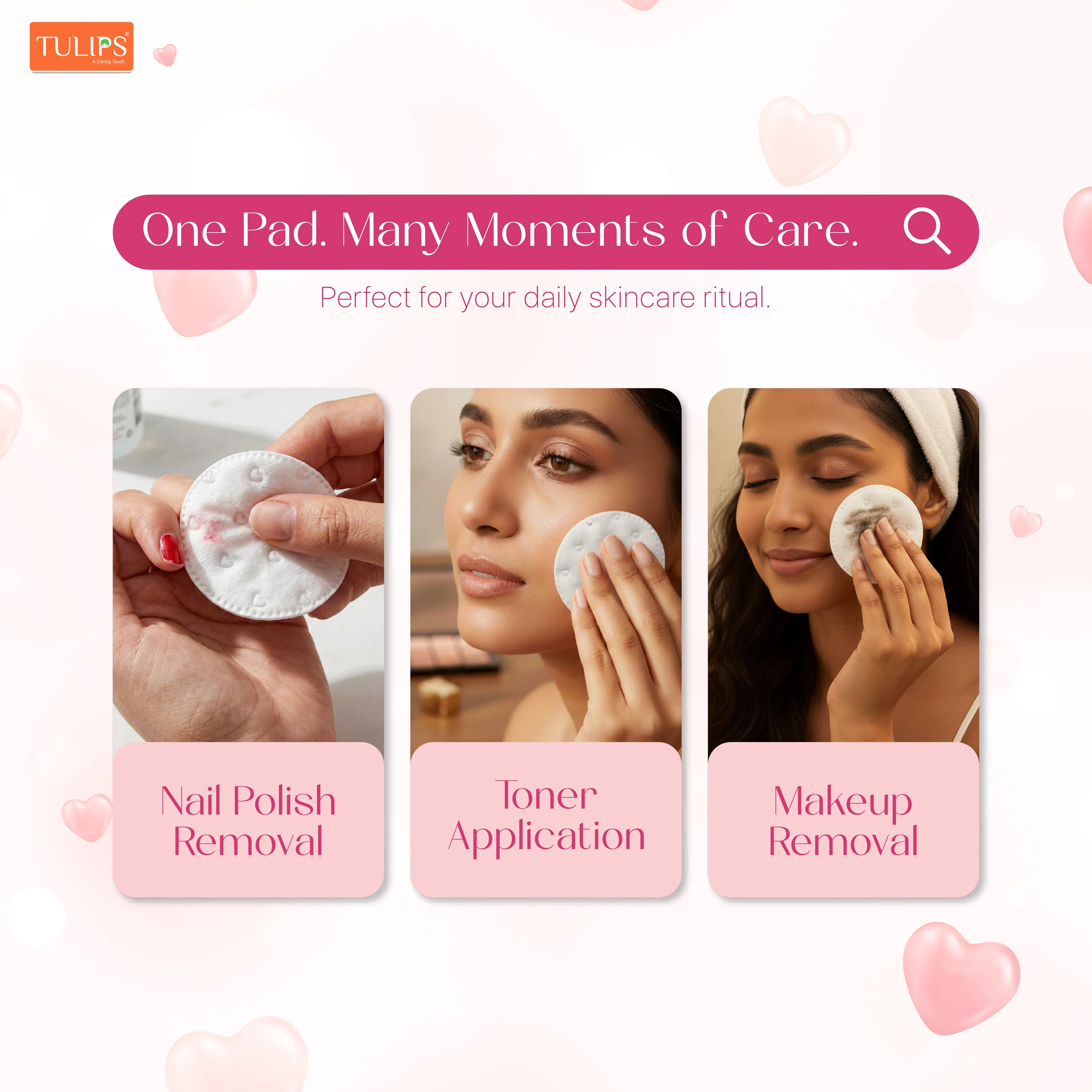 Heart Embossed Cotton Pads (50s in a Ziplock Bag) - Image 6