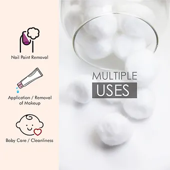 Premium White Cotton Balls (50 pcs in a Ziplock Bag) - Image 4