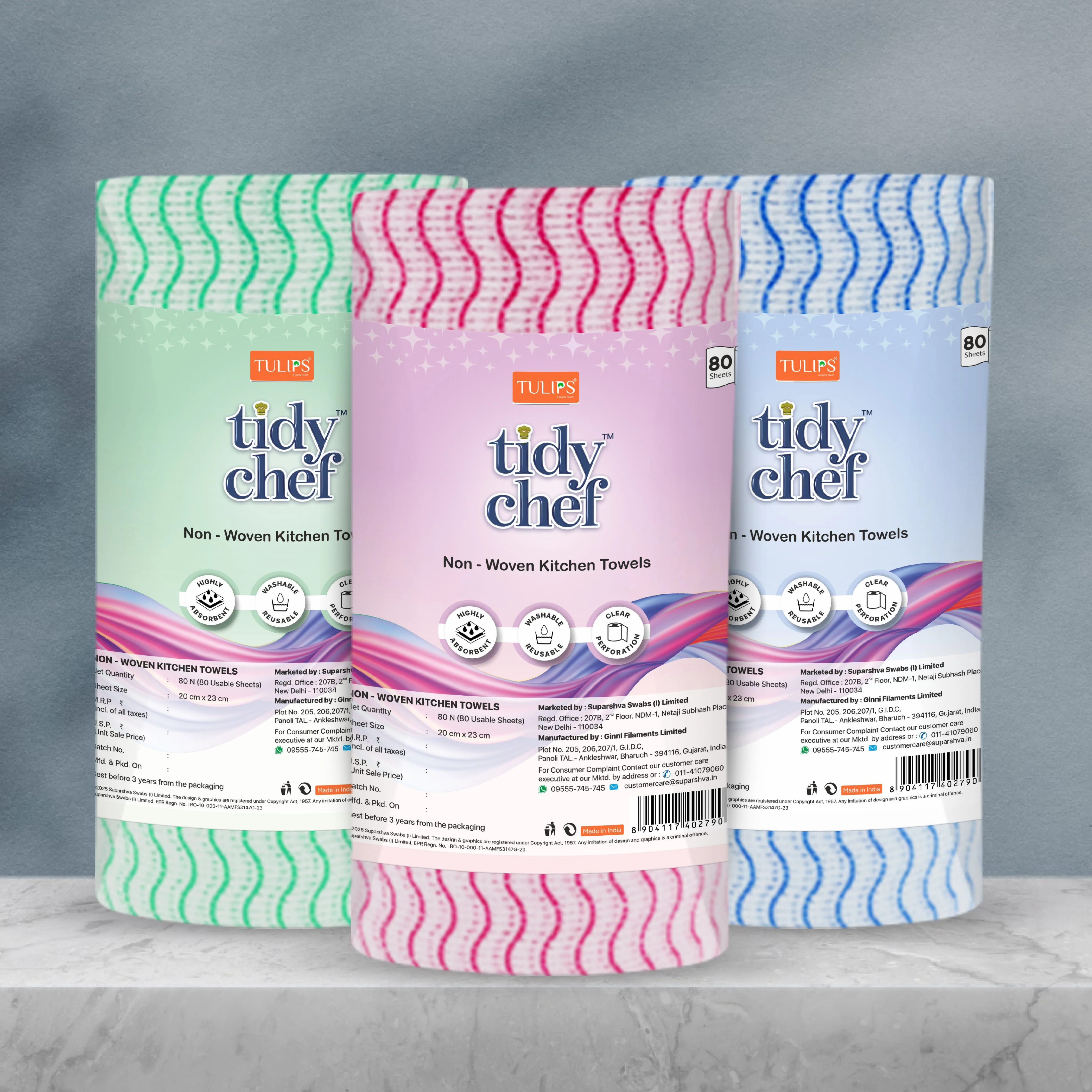 Tidy Chef Non- Woven Kitchen Towels/Roll (80 Pulls, 2 ply) - Image 4