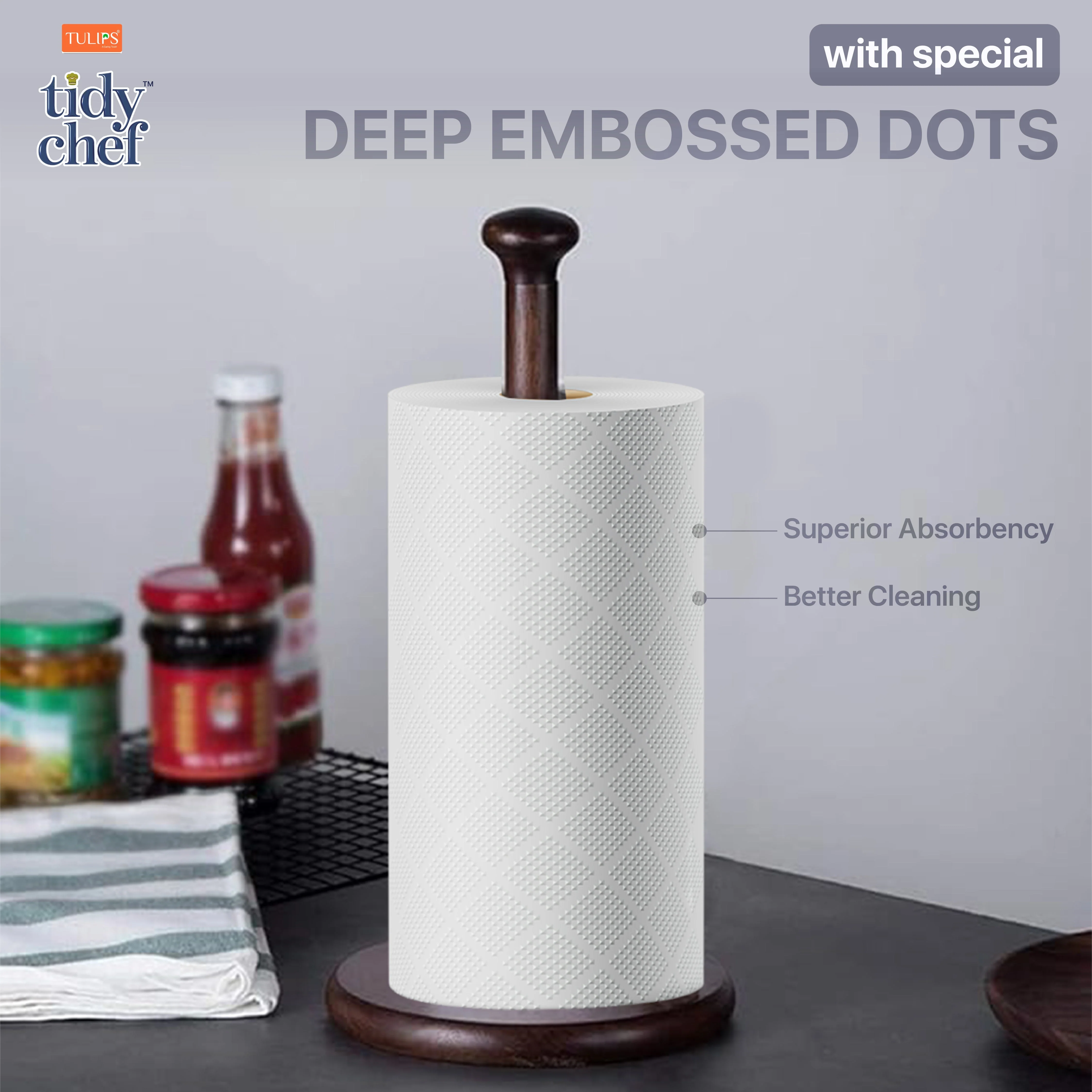 Tidy Chef Paper Kitchen Towels/Roll (60 Pulls, 2 ply) - Image 3