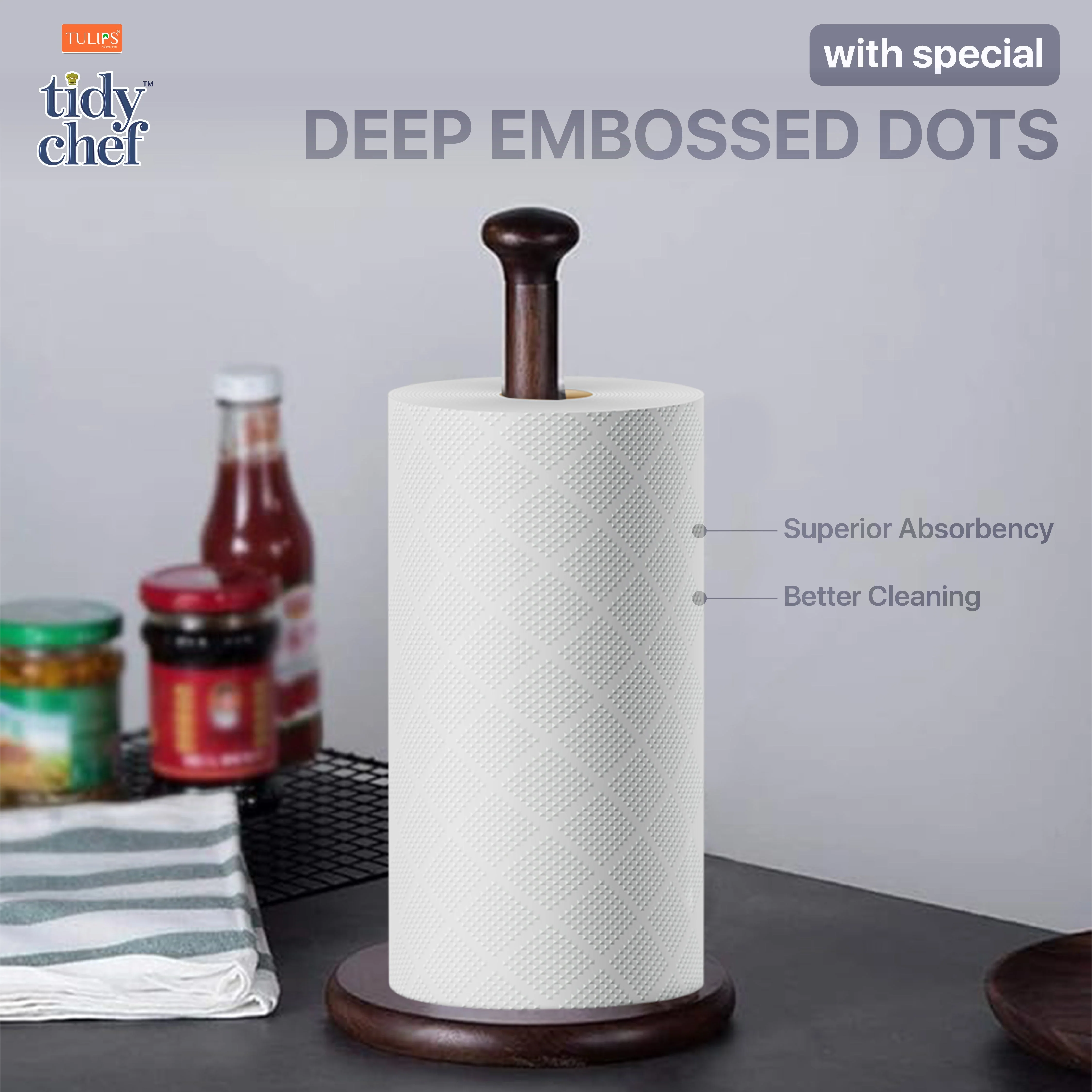 Tidy Chef Paper Kitchen Towels/Roll (70 Pulls, 4 ply) - Image 3