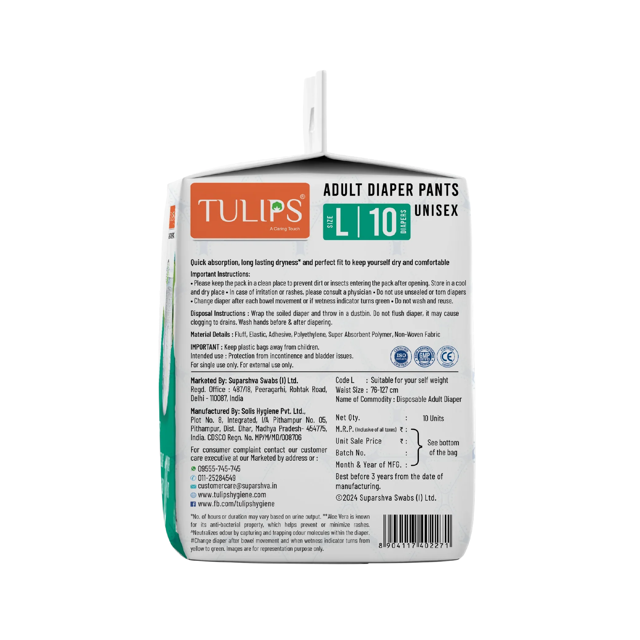 TULIPS Adult Diaper Pants - Size L | Leak Protection from Urinary Incontinence - Image 10