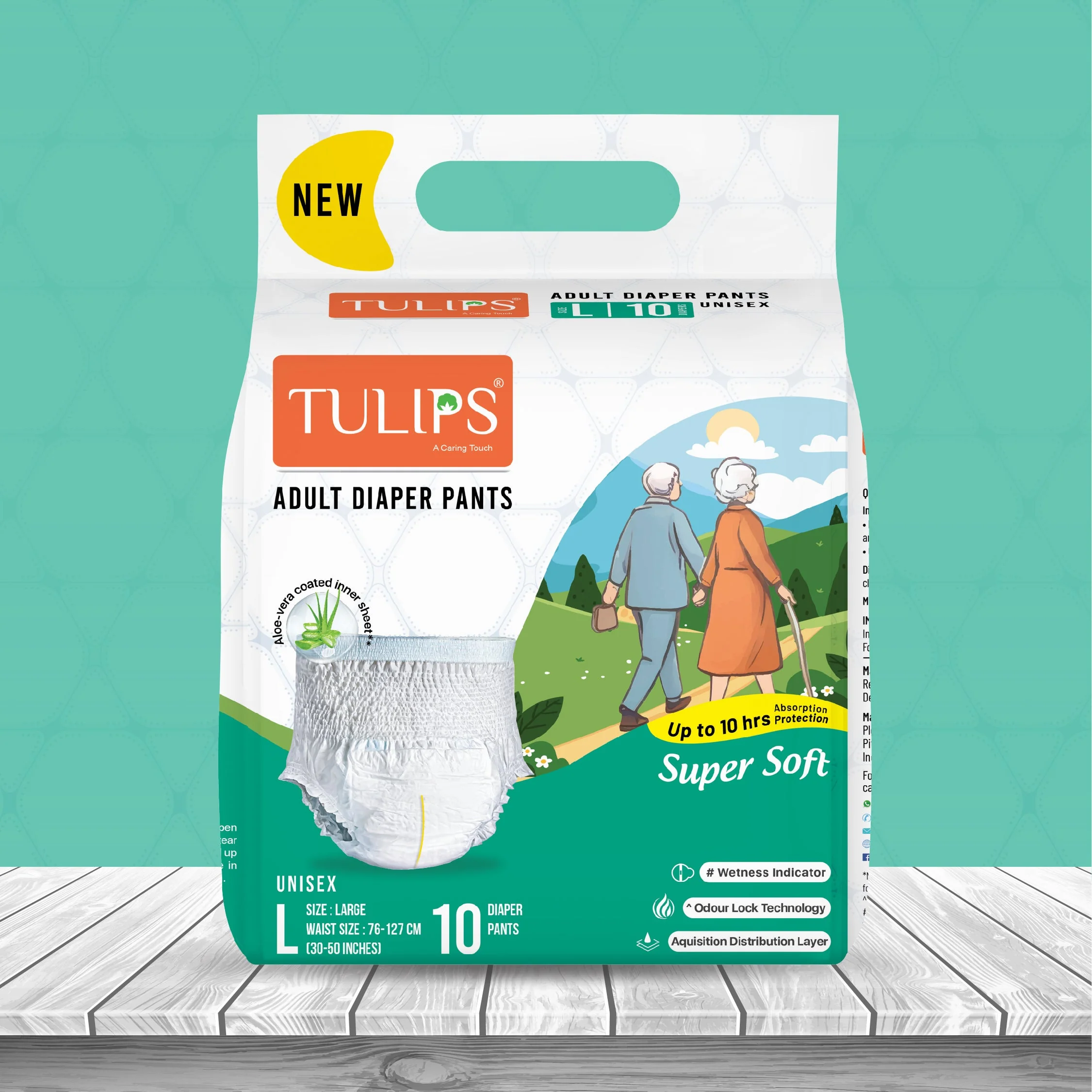 TULIPS Adult Diaper Pants - Size L | Leak Protection from Urinary Incontinence - Image 7