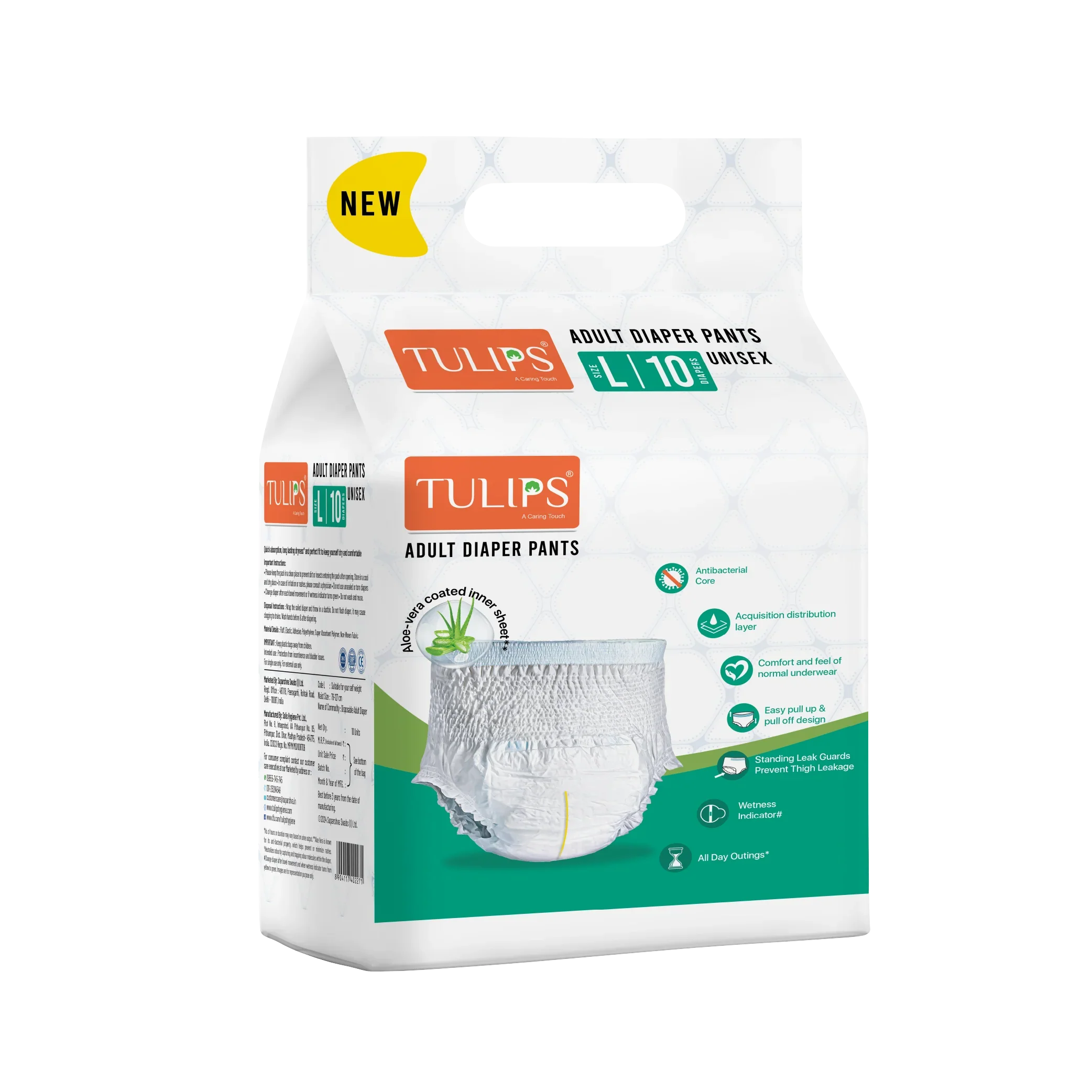TULIPS Adult Diaper Pants - Size L | Leak Protection from Urinary Incontinence - Image 9