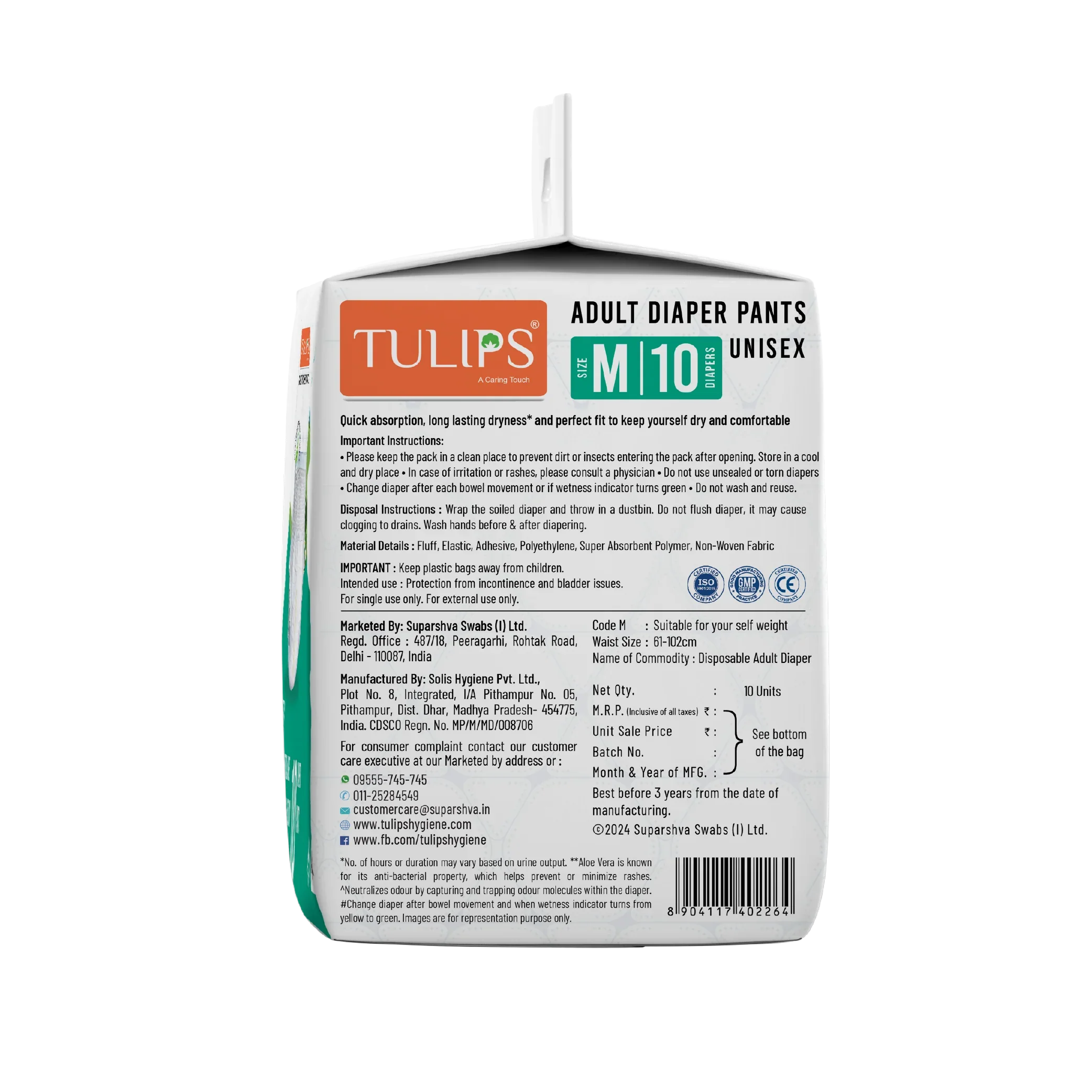 TULIPS Adult Diaper Pants - Protection from Urinary Incontinence (Medium) - Image 10