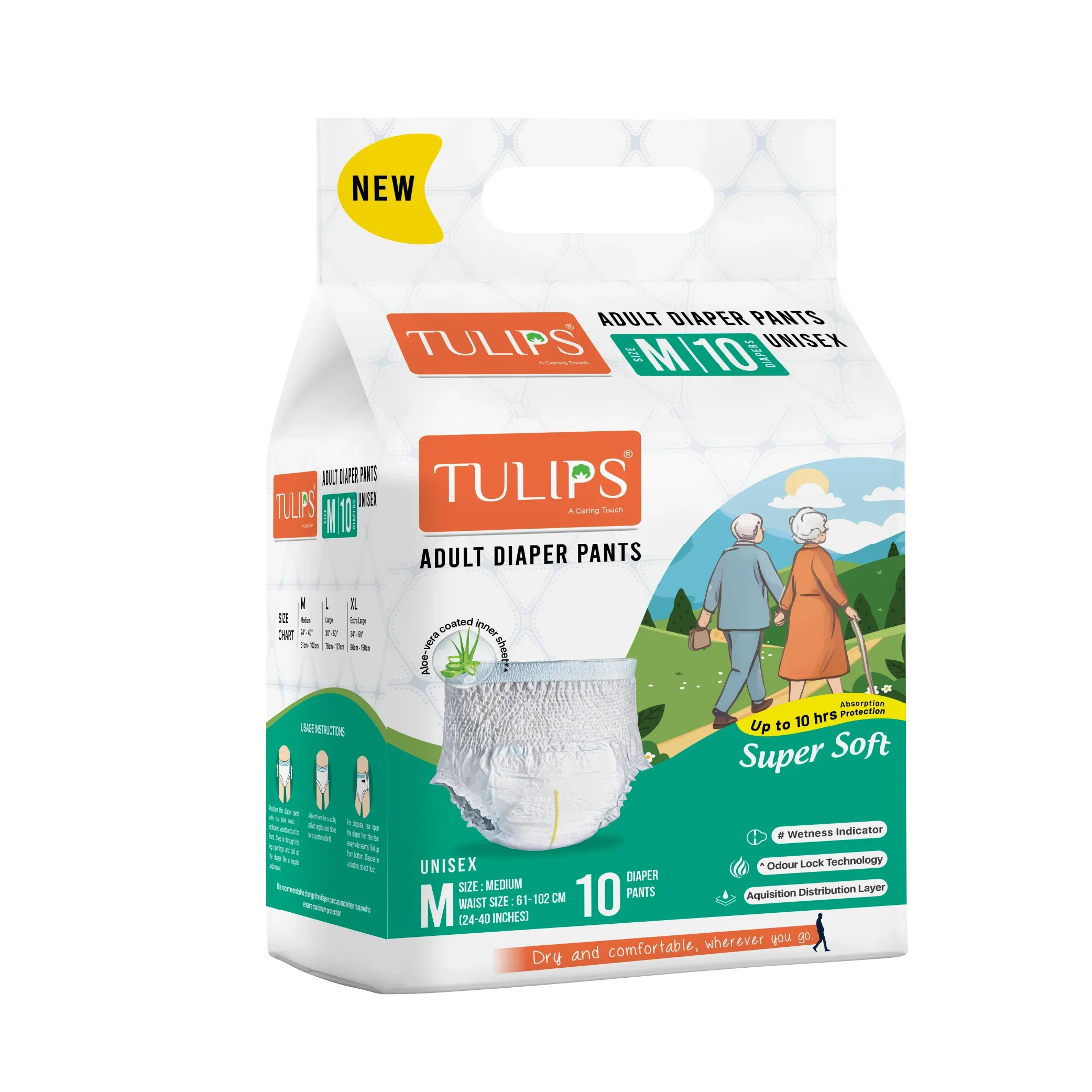 TULIPS Adult Diaper Pants - Protection from Urinary Incontinence (Medium) - Image 11