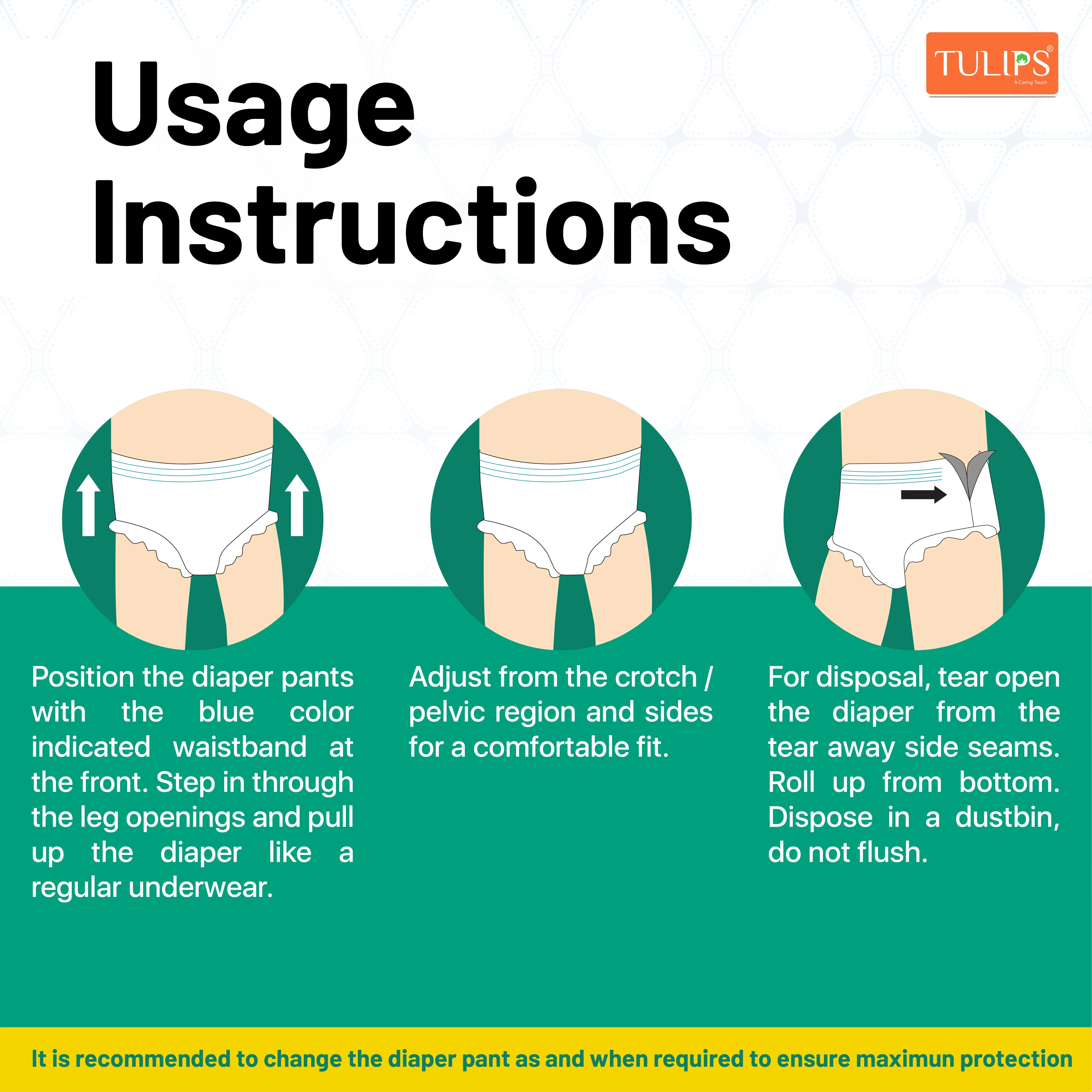 TULIPS Adult Diaper Pants - Protection from Urinary Incontinence (Medium) - Image 4