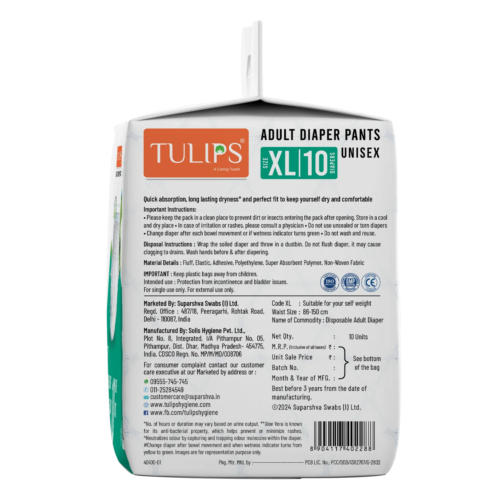 Tulips Adult 10 Diaper Pants - Size XL - Maximum Comfort & Leak Protection - Image 10