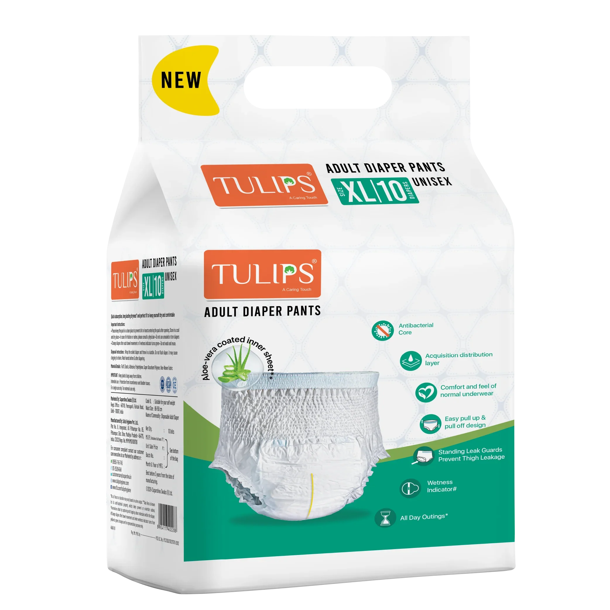 Tulips Adult 10 Diaper Pants - Size XL - Maximum Comfort & Leak Protection - Image 8