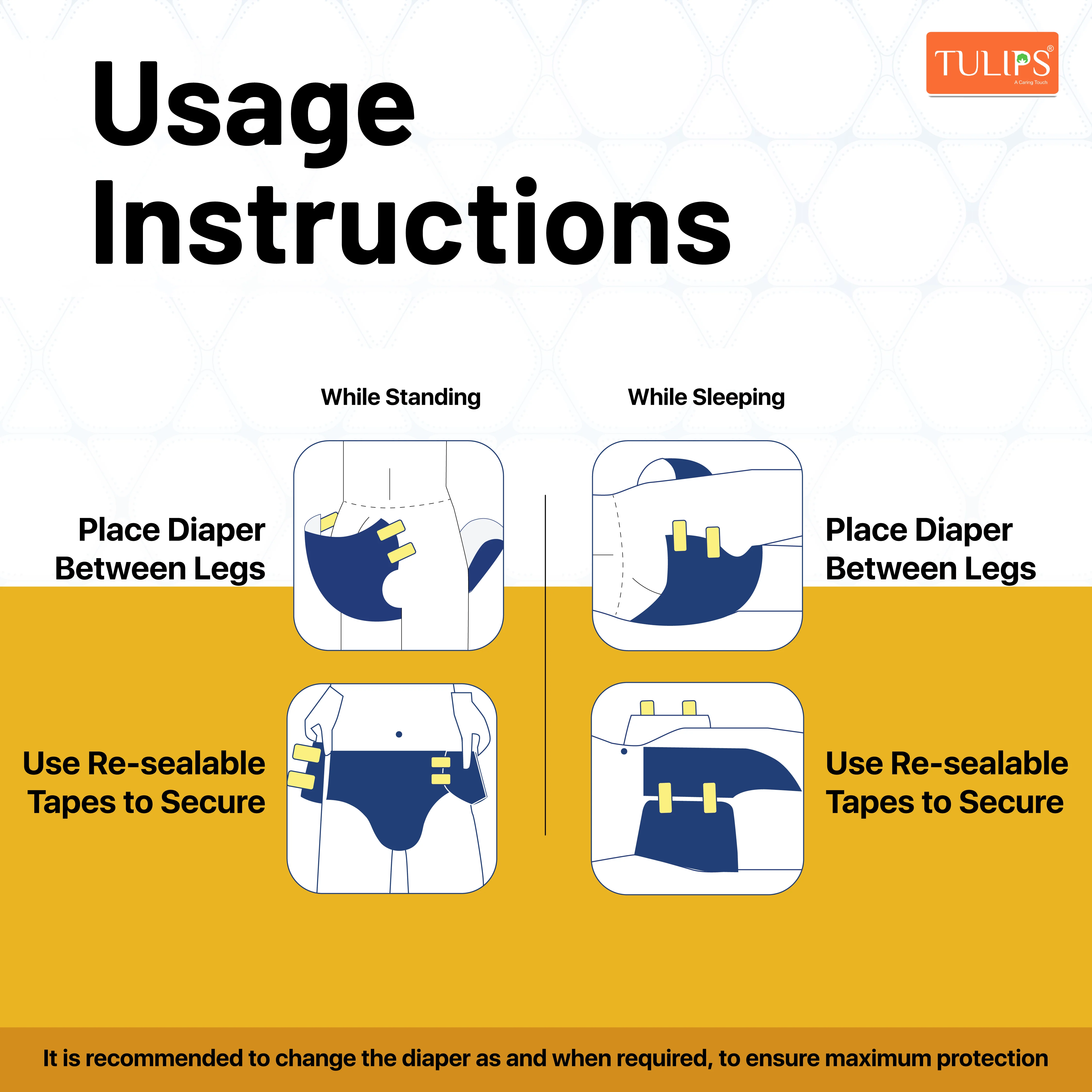 TULIPS Adult Diaper Tape Style - Protection from Urinary Incontinence (Medium) - Image 7