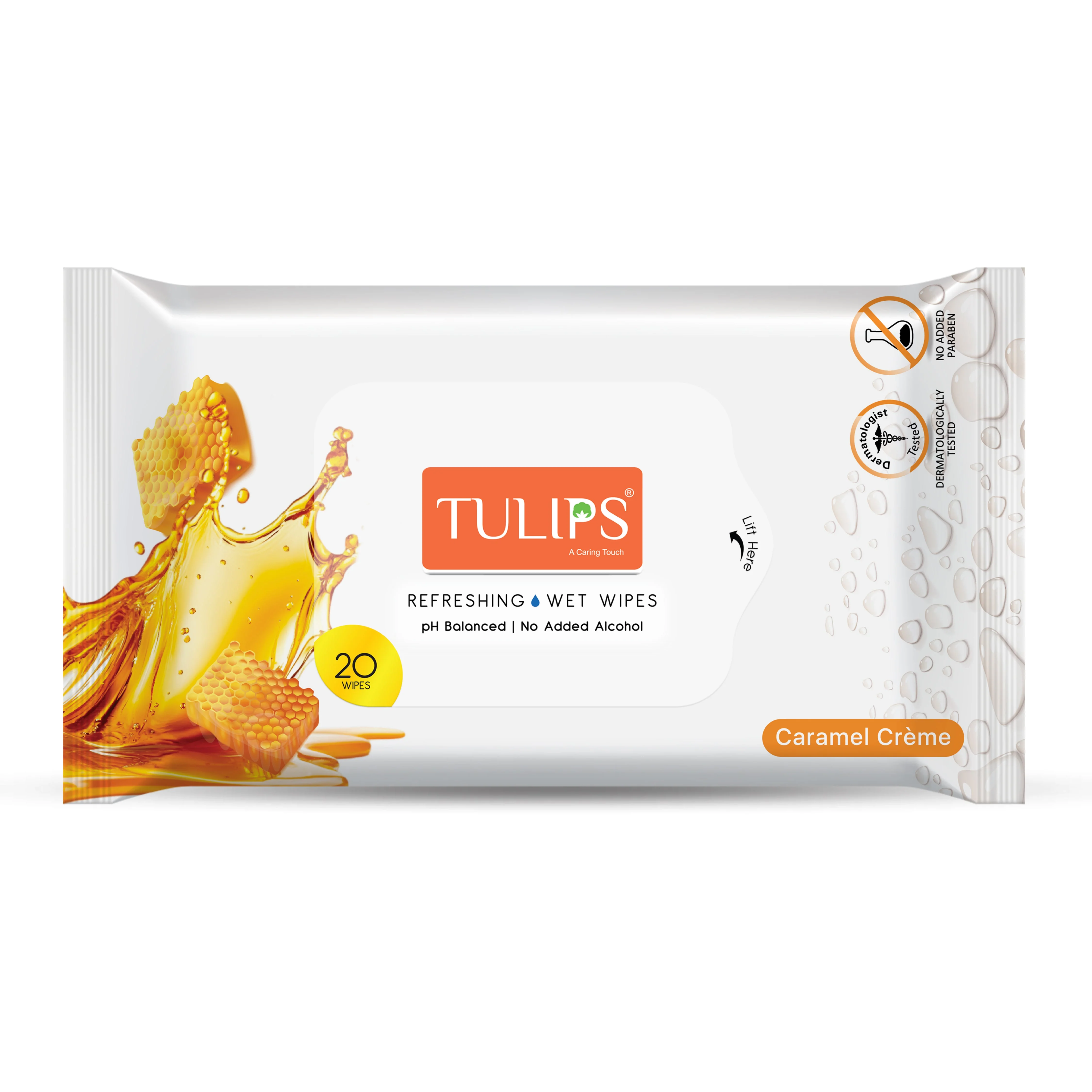 Tulips Refreshing Wet Wipes Caramel Creme (20 N) - Image 7