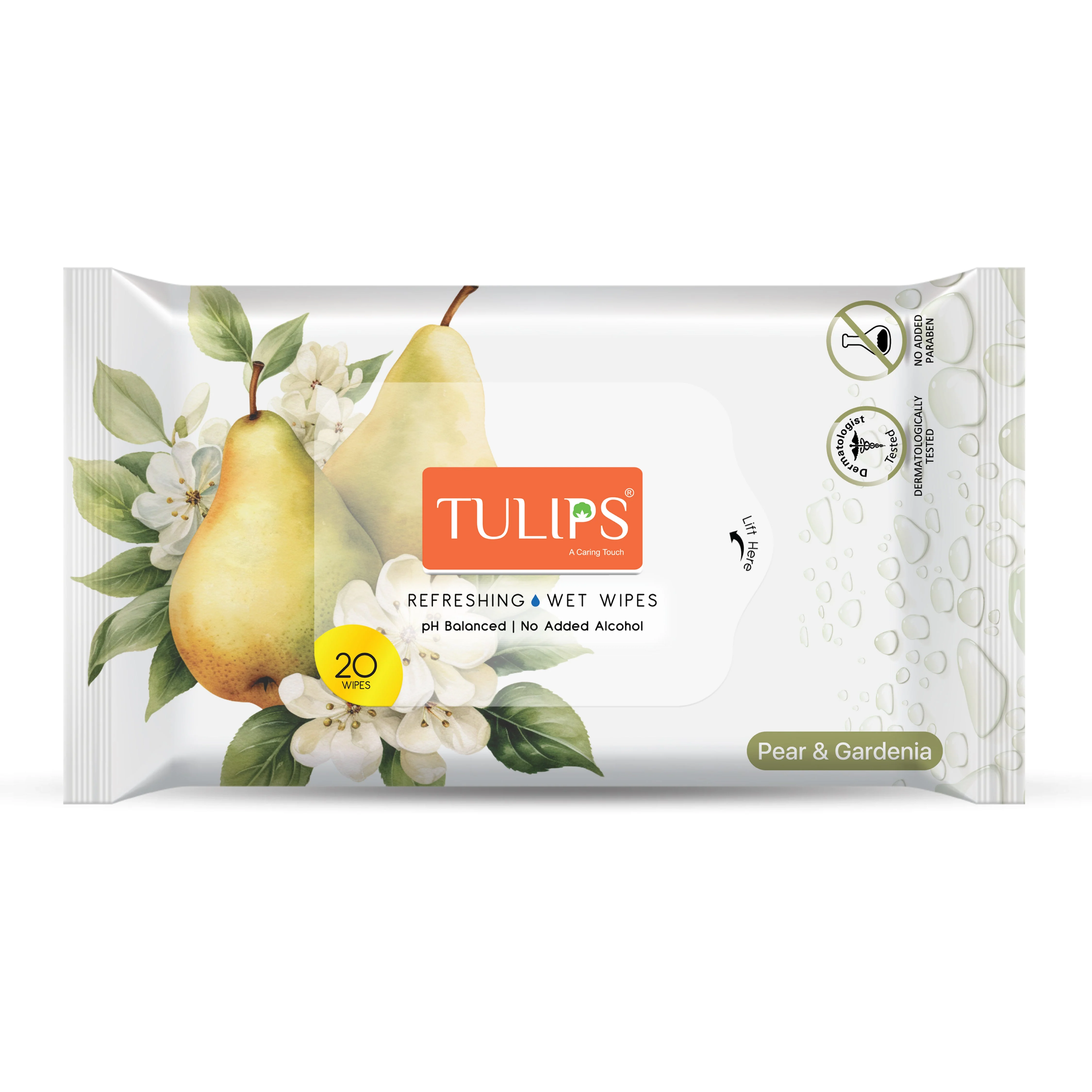 Tulips Refreshing Wet Wipes Pear & Gardenia (20 N) - Image 6